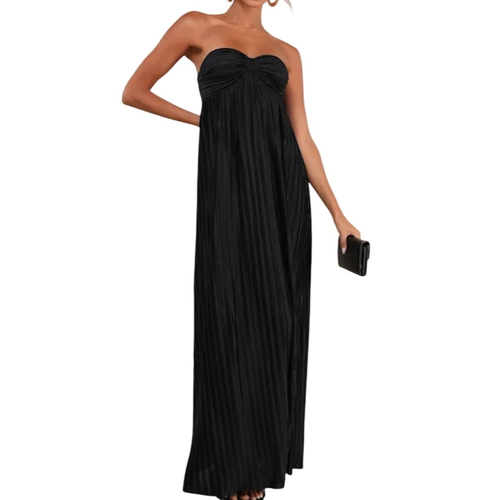 Lulu's Black Strapless Maxi Dress